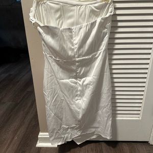 White silky short dress